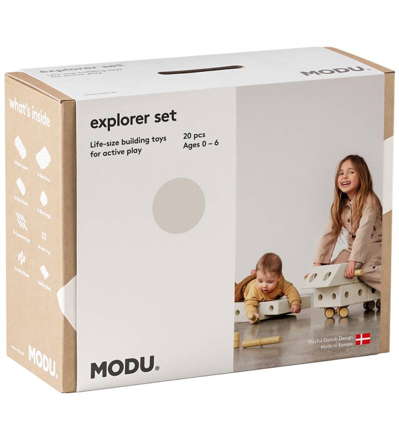 MODU Explorer Set - 20 Teile - 55x40x20 cm - Sand Grey/Honey Yel - MODU - One Size - Motorik Tiere MODU Explorer Set - 20 Teile - 55x40x20 cm - Sand Grey/Honey Yel - MODU - One Size - Motorik Tiere von MODU
