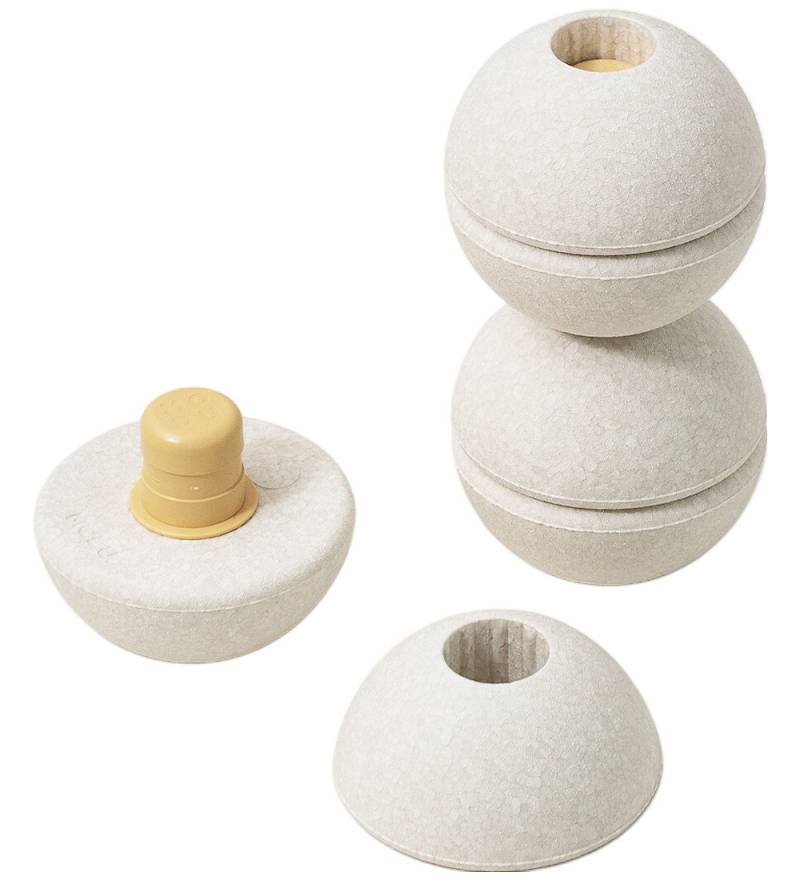 MODU Schaumstoffbälle - 3 st. - Sand Grey/Honey Yellow - MODU - One Size - Motorik Tiere von MODU