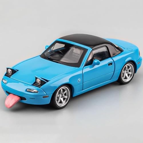MODVKVK 1/32 Mazda Miata MX-5 Modellauto, Pull Back Spielzeugauto mit Sound und Licht, geeignet für Kinder von 4-7 Jahren Spielzeugauto, Sammlermodellauto (Blau) von MODVKVK