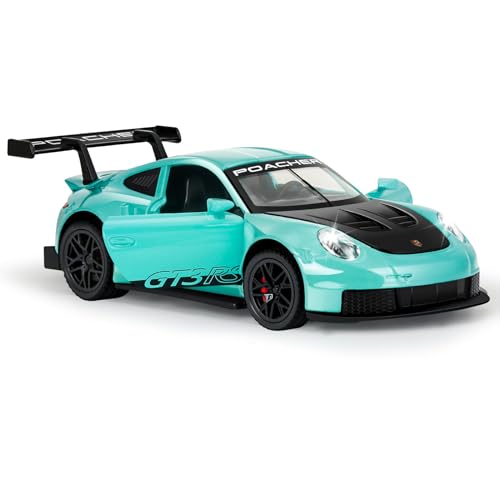 MODVKVK Porsche 911 GT3RS Modellauto 1:32, Spielzeugautos aus Druckgussmetall, Kinderspielzeugauto mit Ton und Licht mit Rückziehfunktion für Kinder ab 3 Jahren und Autosammler (Grün) von MODVKVK