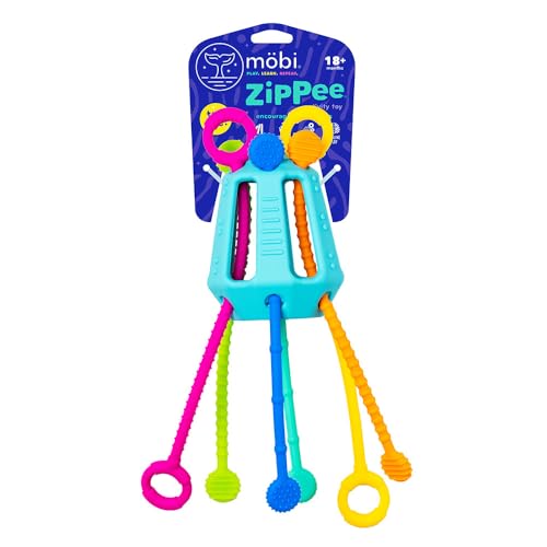 MÖBI Montessori Spielzeug - Zippee Kleinkind Spielzeug Mit Griffen, & Klang-Erzeugender Schnüre - Pädagogisches Spielzeug Ab 18 Monate Mädchen & Multi-Textur-Spielzeug Ab 18 Monate Junge Games von MÖBI
