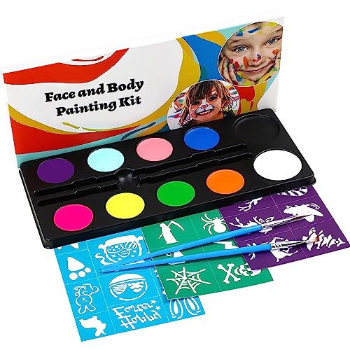MOEMOE BABY Kinderschminke Set, 10 Farben Wasserbasis Gesichts- und Körperfarben für Kinder Erwachsene, Schminkfarben für Paty Halloween von MOEMOE BABY