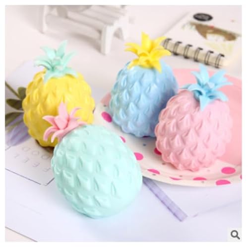 MOERAE Silikon Entspannungs-Spielzeug Ananas 2 Stück,Weiches Stressabbau-Toy mit Bunten Farben für Erwachsene & Kinder,Wiederverwendbar & leicht zu reinigen von MOERAE