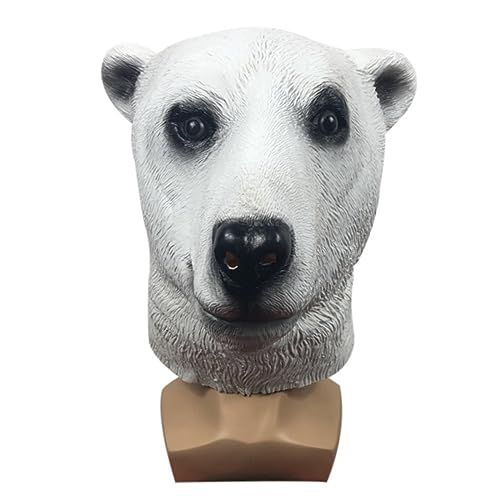 MOHDHAF-Hworks Cosplay Costume Mask Funny Polar Bear Animal Headwear Mask Masquerade Cute Animal Headwear Halloween Party Spoof Props von MOHDHAF
