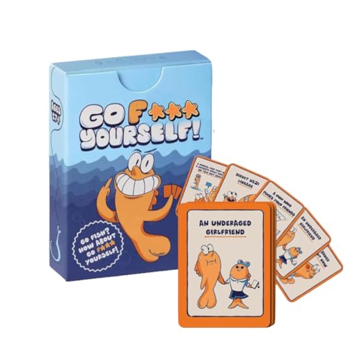 MOHXFE Go F Yourself Kartenspiel,Go Fish F Yourself,Nacht Partyspiele für 2+ Spieler Familie,Erwachsene Fish Kartenspiele,für Freunde, Arbeitskollegen, Familien (1PCS) von MOHXFE