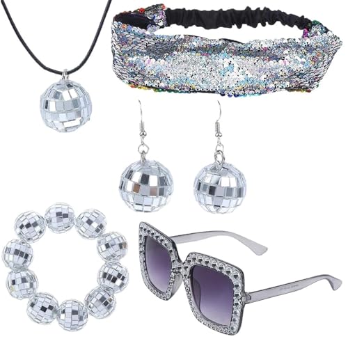MOIDHSAG 1970er Jahre Cosplay Kostüm Zubehör Bling Ohrringe Lange Schal Hut Stirnband 1970er Jahre Cosplay Verkleidung MOIDHSAG 1970er Jahre Cosplay Kostüm Zubehör Bling Ohrringe Lange Schal Hut Stirnband 1970er Jahre Cosplay Verkleidung von MOIDHSAG