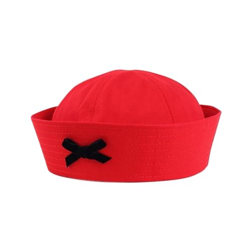 MOIDHSAG Bowknot Hut für weibliche Mädchen Marine Hut Halloween Cosplay Kostüm Hut Musikfestival Coole Uniform Hut von MOIDHSAG