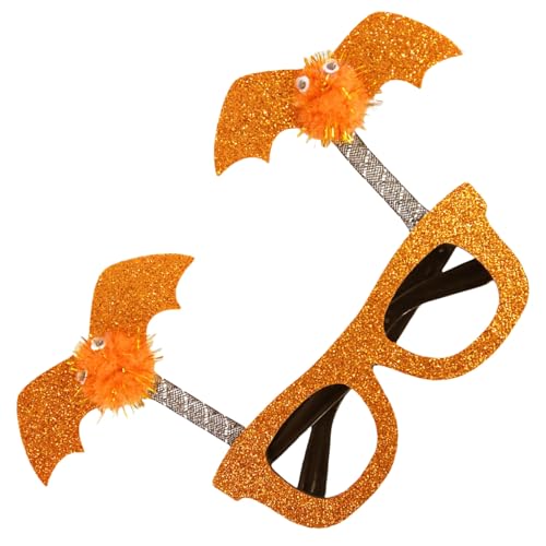 MOIDHSAG Halloween-Kostüm-Zubehör, glitzernde Fledermausflügel-Brille, Urlaubs-Brillen, Cosplay-Brillenrahmen für Festivals MOIDHSAG Halloween-Kostüm-Zubehör, glitzernde Fledermausflügel-Brille, Urlaubs-Brillen, Cosplay-Brillenrahmen für Festivals von MOIDHSAG