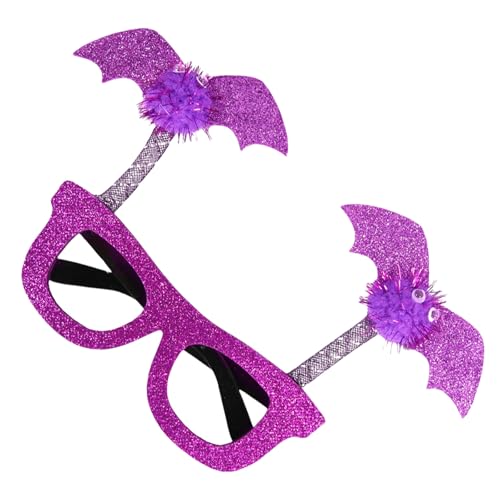 MOIDHSAG Halloween-Kostüm-Zubehör, glitzernde Fledermausflügel-Brille, Urlaubs-Brillen, Cosplay-Brillenrahmen für Festivals MOIDHSAG Halloween-Kostüm-Zubehör, glitzernde Fledermausflügel-Brille, Urlaubs-Brillen, Cosplay-Brillenrahmen für Festivals von MOIDHSAG