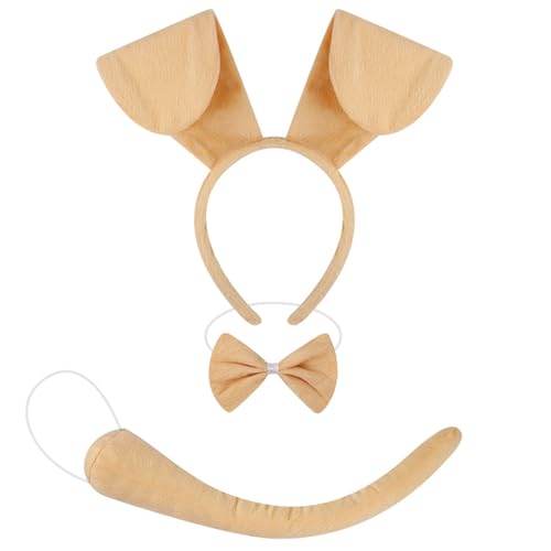 MOIDHSAG Kinder-Hundekostüm-Set mit Hundeohren, Stirnband, Schwanz, Fliege, Nasenrock, Halloween, Tier, Hunde-Outfit, Zubehör für Damen und Mädchen MOIDHSAG Kinder-Hundekostüm-Set mit Hundeohren, Stirnband, Schwanz, Fliege, Nasenrock, Halloween, Tier, Hunde-Outfit, Zubehör für Damen und Mädchen von MOIDHSAG