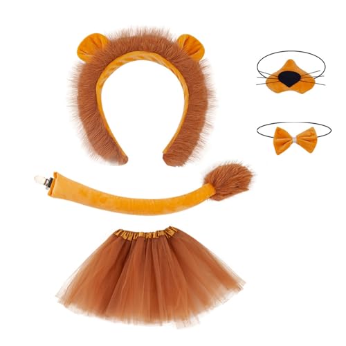 MOIDHSAG Kinder-Tierkostüm-Set, Pfoten, Handschuhe, Tier-Stirnband, Plüschschwanz, Fliege, Tutus, Tiere, Cosplay-Set für Halloween-Party MOIDHSAG Kinder-Tierkostüm-Set, Pfoten, Handschuhe, Tier-Stirnband, Plüschschwanz, Fliege, Tutus, Tiere, Cosplay-Set für Halloween-Party von MOIDHSAG