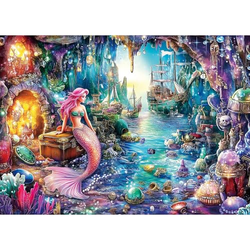Puzzle 1000 Teile,Puzzle Erwachsene, EIN Herausforderndes Rätsel,Puzzlespiele für Die Ganze Familie,Geschenke für Frauen,Geschenke für Männer,Thema:Meerjungfrau unter dem Meer von MOJIGE