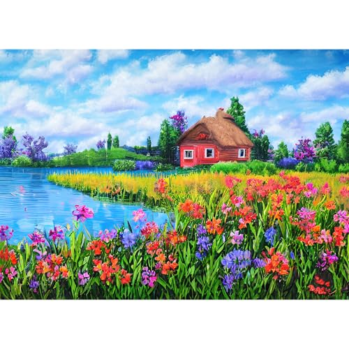Puzzles 1000 Teile für Erwachsene, Puzzle für Erwachsene, 1000-teiliges Puzzle, herausforderndes Spiel für das Ganze für Frauen, Geschenke für Männer, Puzzle, Thema: Blumenhaus von MOJIGE
