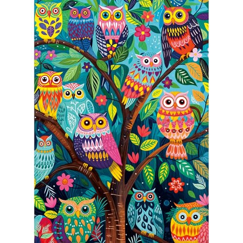 Puzzles 1000 Teile für Erwachsene, Puzzle für Erwachsene, 1000-teiliges Puzzle, herausforderndes Spiel für das Ganze für Frauen, Geschenke für Männer, Puzzle, Thema: Nacht der Eulen Puzzles 1000 Teile für Erwachsene, Puzzle für Erwachsene, 1000-teiliges Puzzle, herausforderndes Spiel für das Ganze für Frauen, Geschenke für Männer, Puzzle, Thema: Nacht der Eulen von MOJIGE