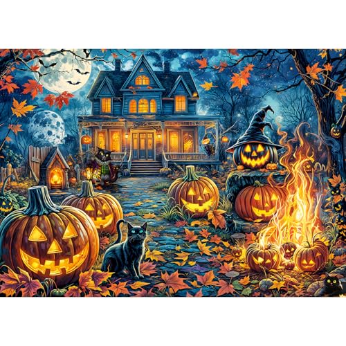 Puzzles 1000 Teile für Erwachsene, Puzzle für Erwachsene, 1000-teiliges Puzzle, herausforderndes Spiel für das Ganze für Frauen, Geschenke für Männer, Thema: Halloween-Haus Puzzles 1000 Teile für Erwachsene, Puzzle für Erwachsene, 1000-teiliges Puzzle, herausforderndes Spiel für das Ganze für Frauen, Geschenke für Männer, Thema: Halloween-Haus von MOJIGE