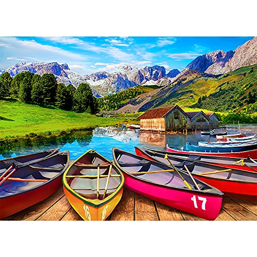 Puzzles 1000 Teile für Erwachsene, Puzzle für Erwachsene, 1000-teiliges Puzzle, herausforderndes Spiel für das Ganze für Frauen, Geschenke für Männer, Thema: Italien, Alpensee, Kanus Puzzles 1000 Teile für Erwachsene, Puzzle für Erwachsene, 1000-teiliges Puzzle, herausforderndes Spiel für das Ganze für Frauen, Geschenke für Männer, Thema: Italien, Alpensee, Kanus von MOJIGE