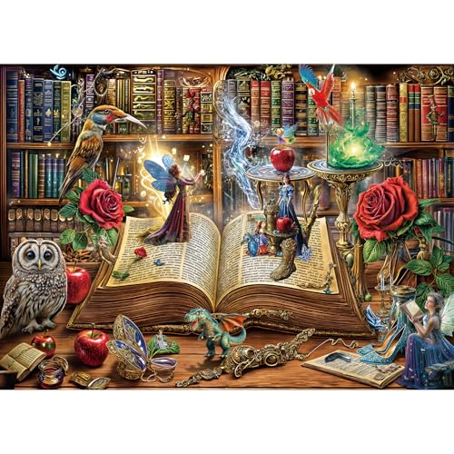 Puzzles 1000 Teile für Erwachsene, Puzzle für Erwachsene, 1000-teiliges Puzzle, herausforderndes Spiel für das Ganze für Frauen, Geschenke für Männer, Thema: Magisches Buchhaus Puzzles 1000 Teile für Erwachsene, Puzzle für Erwachsene, 1000-teiliges Puzzle, herausforderndes Spiel für das Ganze für Frauen, Geschenke für Männer, Thema: Magisches Buchhaus von MOJIGE