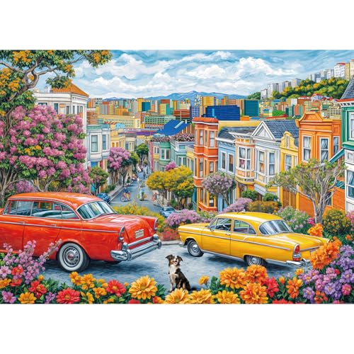 Puzzles 1000 Teile für Erwachsene, Puzzle für Erwachsene, 1000-teiliges Puzzle, herausforderndes Spiel für das Ganze für Frauen, Geschenke für Männer, Thema: Stadtstraßen Puzzles 1000 Teile für Erwachsene, Puzzle für Erwachsene, 1000-teiliges Puzzle, herausforderndes Spiel für das Ganze für Frauen, Geschenke für Männer, Thema: Stadtstraßen von MOJIGE