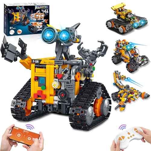 MOJINO Technik ab 5 6 7 8 9 10 11 12+ Jahre Jungen, 4 in 1 Roboter Kinder Roboticset mit App-Fernsteuerung Geschenk für Kinder ab 5-12+ Jahre Jungen Mädchen MOJINO Technik ab 5 6 7 8 9 10 11 12+ Jahre Jungen, 4 in 1 Roboter Kinder Roboticset mit App-Fernsteuerung Geschenk für Kinder ab 5-12+ Jahre Jungen Mädchen von MOJINO