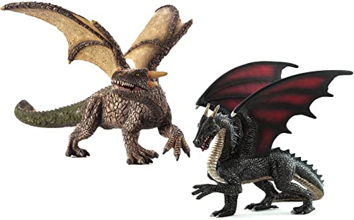 MOJO 2er-Pack mythologische Tiere und Drachenfiguren, Größe I (Lieferumfang: 1 Drache aus Stahl und 1 Drache der Erde) von MOJO