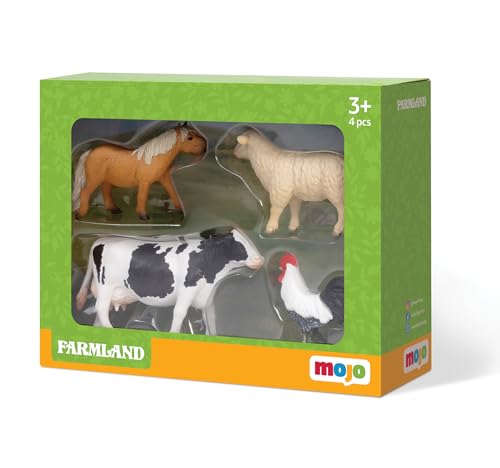 MOJO - Farmland Fun Starter Set mit Shetty-Pony, Holstein-Kuh, Romney Schafschafschafschafe und Hahn | Handbemalte Spielfigur | Farmland Collection MOJO - Farmland Fun Starter Set mit Shetty-Pony, Holstein-Kuh, Romney Schafschafschafschafe und Hahn | Handbemalte Spielfigur | Farmland Collection von MOJO