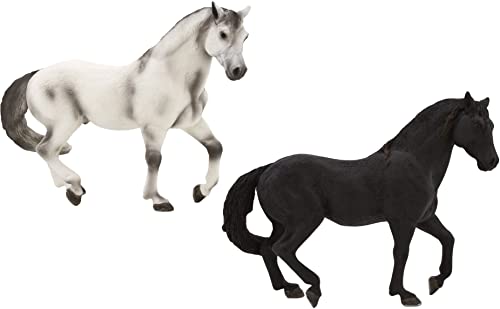 MOJO Packung mit 2 Tierfiguren des Bauernhofs, Größe XL (Lieferumfang: 1 x Andaluz Graues Hement und 1 x Schwarzes Andaluz) von MOJO