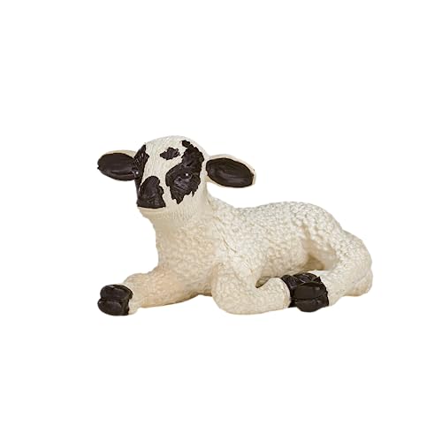 MOJO Lamm mit schwarzem Gesicht, liegend, Bauernhof-Tier-Modell-Spielzeugfigur von MOJO