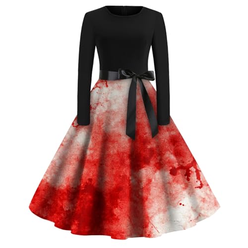 MOKBAY Halloween Costume Damen Hexen Kleidung Halloweenkostüm Vintage Gruselige Hexe Partykleid Kostüme Blutiges Costume Kleider Geist Y2k Mittelalter Cosplay Kleid Halloween Kostüm Lustig M von MOKBAY