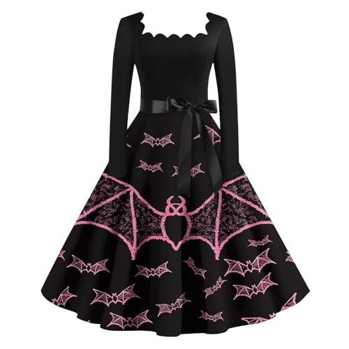 MOKBAY Halloween Kostüm Damen Engel Costume Maid Kleider Vintage Fledermaus Plus Size Blutiges Halloweenkostüm Kleidung Cosplay Mittelalter Grusel Partykleid Kostüme Vampire Kleid Kleid Halloween XXL von MOKBAY