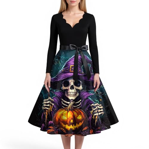MOKBAY Halloween Kostüm Damen Engel Mittelalter Clown Lustig Blutiges Costume Halloweenkostüme Partykleid Y2k Geist Kleidung Kostüme Cosplay Kleider Kleid Engel Gruselig Halloween Costume Damen L von MOKBAY