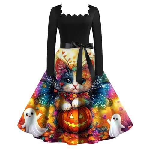 MOKBAY Halloween Kostüm Damen Nonne Fledermaus Horror Y2k Partykleid Costume Kleidung Übergröße Medieval Halloweenkostüme Gruselige Cosplay Kleid Kürbis Kleider Hexen Halloween Kostüm Kleid 3XL von MOKBAY