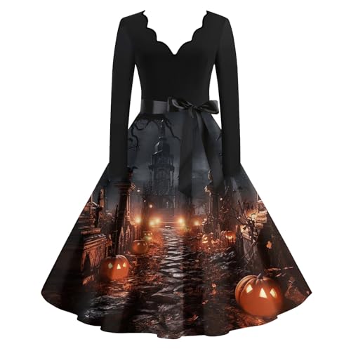 MOKBAY Halloween Kostüm Geist Kleider Blutig Kleidung Horror Partykleid Vampir Hexen Übergröße Costume Spinne Kostüme Kleid Mittelalter Plus Size Halloweenkostüm Cosplay Halloween Costume Damen 3XL von MOKBAY