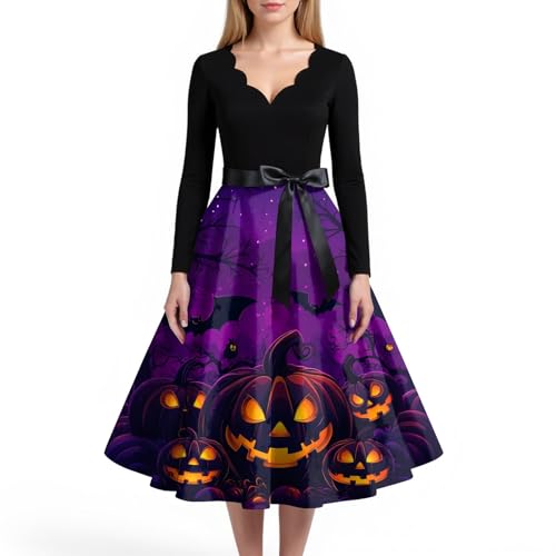 MOKBAY Halloween Kostüm Nonne Partykleid Halloweenkostüme Übergröße Horror Clown Skelett Nonne Blutiges Kleidung Cosplay Kleider Costume Kleid Medieval Lustig Kostüme Halloween Kostüm Kleid L von MOKBAY