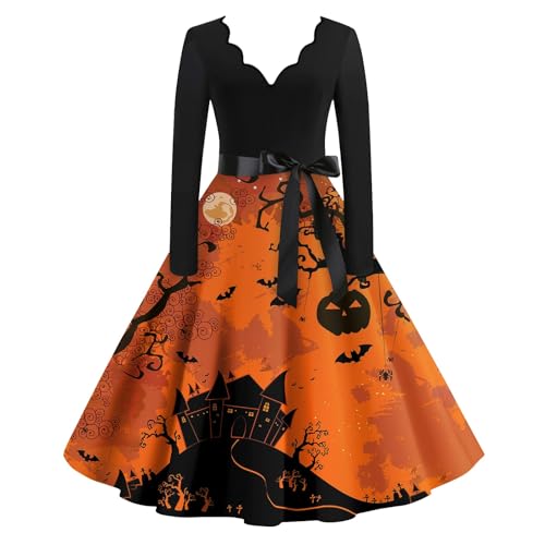 MOKBAY Halloween Kostüm Vampir Blutig Kleider Hexe Vintage Hexen Kleid Costume Kostüme Sensenmann Mittelalter Grusel Y2k Kleidung Partykleid Cosplay Halloweenkostüme Schwarzes Kleid Halloween M von MOKBAY
