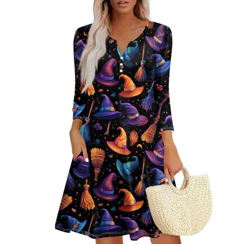 MOKBAY Halloween Kostüme Vampir Kleider Cosplay Medieval Costume Hexe Große Größen Kostüme Halloweenkostüm Geist Kleidung Kleid Y2k Blutig Partykleid Gruselige Schwarzes Kleid Damen Halloween M von MOKBAY