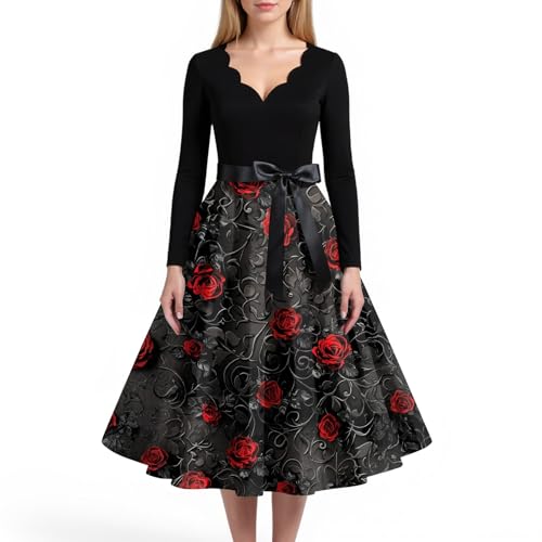 MOKBAY Halloween Kostüme für Frauen Cosplay Hexe Partykleid Kleid Kleidung Kürbis Clown Horror Lustig Mittelalter Costume Y2k Kostüme Halloweenkostüm Blutiges Kleider Halloween Costume L von MOKBAY