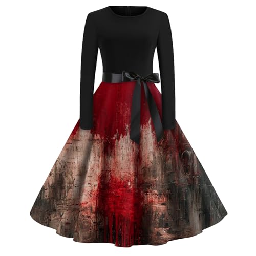 MOKBAY Halloween Verkleidung Damen Grusel Gruselig Medieval Costume Partykleid Halloweenkostüm Große Größen Cosplay Kleider Kleidung Hexe Kostüm Kleid Lustig Hexen Geist Halloween Costume Women XL von MOKBAY