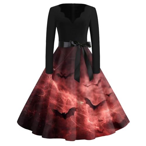 MOKBAY Kostüm Halloween Damen Sensenmann Kleider Blutiges Halloweenkostüm Mittelalter Horror Maid Cosplay Partykleid Engel Kleidung Y2k Kleid Kostüme Plus Size Costume Halloween Outfit 4XL von MOKBAY