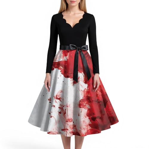 MOKBAY Kostüm Halloween Kostüm Blutiges Vampire Große Größen Vintage Geist Costume Partykleid Kleid Cosplay Halloweenkostüme Kleider Mittelalter Blutig Teufel Kleidung Halloween Kleidung M von MOKBAY