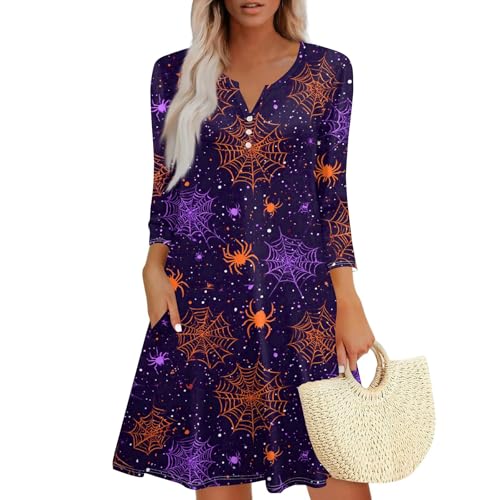 MOKBAY Kostüme Halloween Lustig Hexe Kleider Costume Y2k Blutiges Kostüme Mittelalter Blutig Kleidung Clown Halloweenkostüm Fledermaus Cosplay Kleid Partykleid Kleid Schwarz Halloween S von MOKBAY