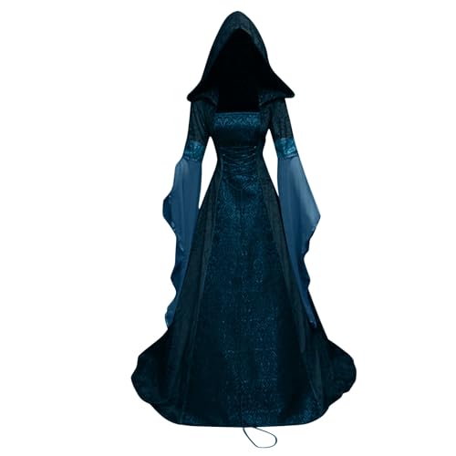 Mittelalter Kostüm Große Größen Cosplay Gothik Kleid Gothic Renaissance Kostüme Halloween Kostüm Damen Kürbis Schwarz Kleider Mittelalter Renaissance Kleid Damen 4XL von MOKBAY