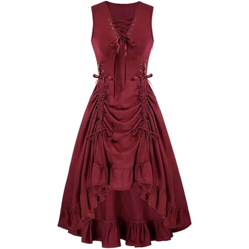 Schwarzes Gothic Kleid Damen Renaissance Schwarz Kostüme Renaissance Cosplay Gothic Plus Size Kleider Mittelalter Kleid Mittelalter Halloween Kostüm Damen XXL XL von MOKBAY