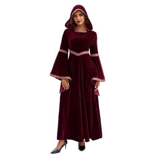 Viktorianisches Kostüm Damen Plus Size Kostüme Kleid Schwarzes Cosplay Gothic Goth Dress Mittelalter Renaissance Mittelalter Kleider Halloween Kostüm Damen XXL L von MOKBAY