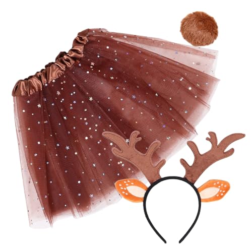 MOKKHNB 1 Satz Rentiergeweih Stirnband und Tutu Rock Tierkostüm für Halloween und Cosplay Leichtes und Bequemes Accessoire für Erwachsene Vielseitig Einsetzbar für Partys und MOKKHNB 1 Satz Rentiergeweih Stirnband und Tutu Rock Tierkostüm für Halloween und Cosplay Leichtes und Bequemes Accessoire für Erwachsene Vielseitig Einsetzbar für Partys und von MOKKHNB