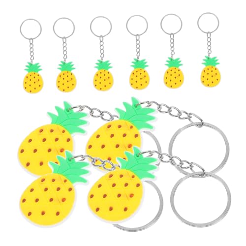 MOKKHNB 12 Stück Teiliges Schlüsselanhänger mit Ananas Design Themen Schlüsselringe Ananas Anhänger für Taschen Dekoration für Hawaii Partys und von MOKKHNB