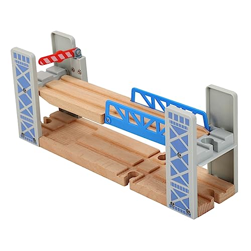 MOKKHNB 1Satz Holzbahngleise Doppeldeck Brücke Überführung für Eisenbahnspielzeug Kompatibel mit Holzbahnen Robustes Design für Fördert Logisches bei Kindern von MOKKHNB