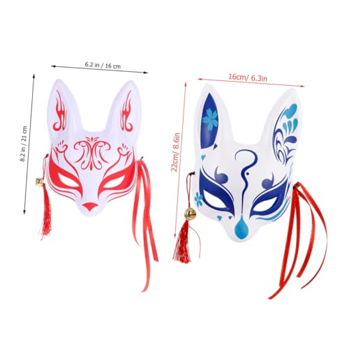 MOKKHNB 2 Stück Halbe Japanische Fuchsgesichtsmaske mit Kirschblütenmotiv Atmungsaktive Realistische Tiermaske für Halloween Cosplay Maskerade Party und Festveranstaltungen MOKKHNB 2 Stück Halbe Japanische Fuchsgesichtsmaske mit Kirschblütenmotiv Atmungsaktive Realistische Tiermaske für Halloween Cosplay Maskerade Party und Festveranstaltungen von MOKKHNB
