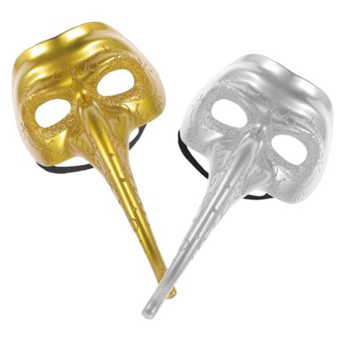 MOKKHNB 2 Stück Lange Nasen Maske für Herren Steampunk Kostüm Maske für Halloween Party und Karneval für Jede Feier von MOKKHNB