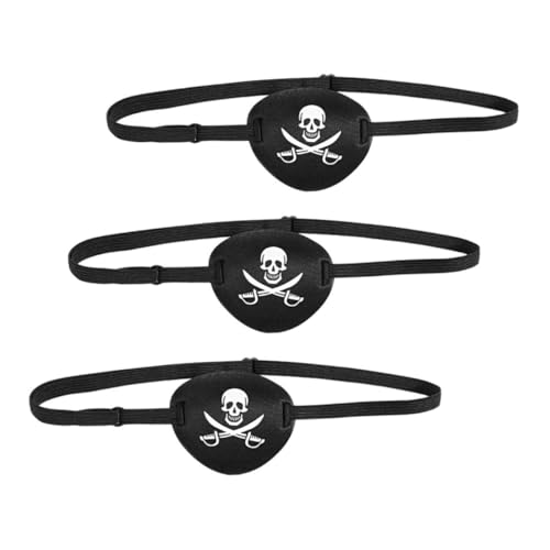 MOKKHNB 3Stücke Piraten Augenklappen Verstellbare Augenmaske mit Muster Atmungsaktive Cosplay Requisite für Mottopartys Halloween Auftritte MOKKHNB 3Stücke Piraten Augenklappen Verstellbare Augenmaske mit Muster Atmungsaktive Cosplay Requisite für Mottopartys Halloween Auftritte von MOKKHNB