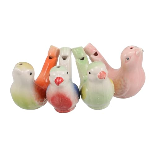 MOKKHNB 4 Stück Keramische Vogelwasserpfeifen mit Aufhängeseil Realistische Vogelgeräusche für Vogelenthusiasten und Partygeschenk von MOKKHNB